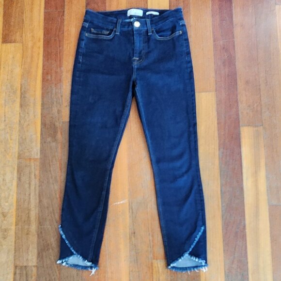 7 For All Mankind "JEN7" Dark Wash Ankle Skinny Jeans Size 4 - Picture 1 of 16